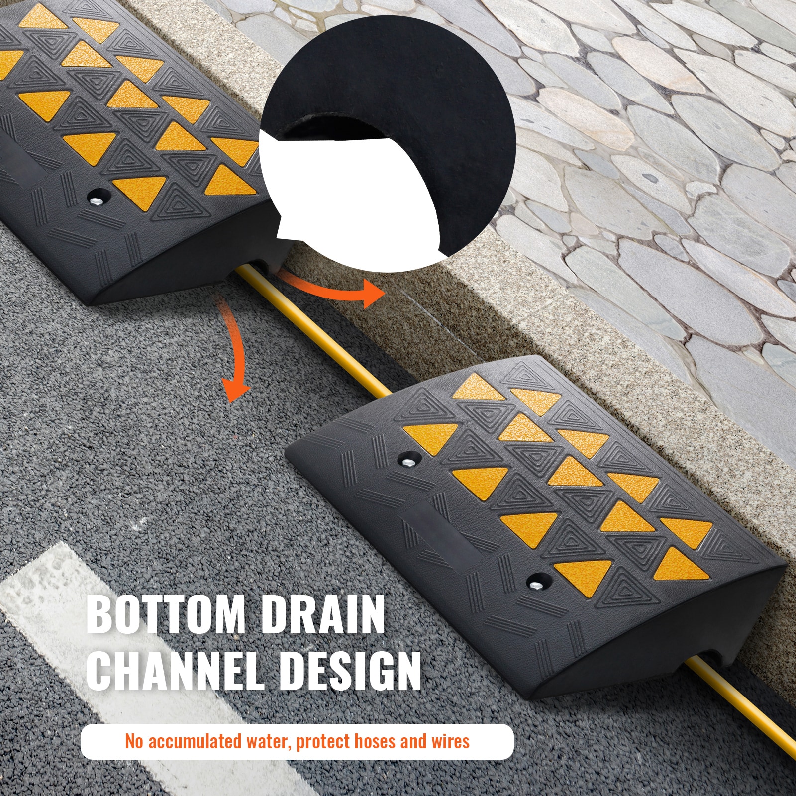 Heavy Duty Rubber Curb Ramp 2 Pack For Driveway And Threshold_voghion.com